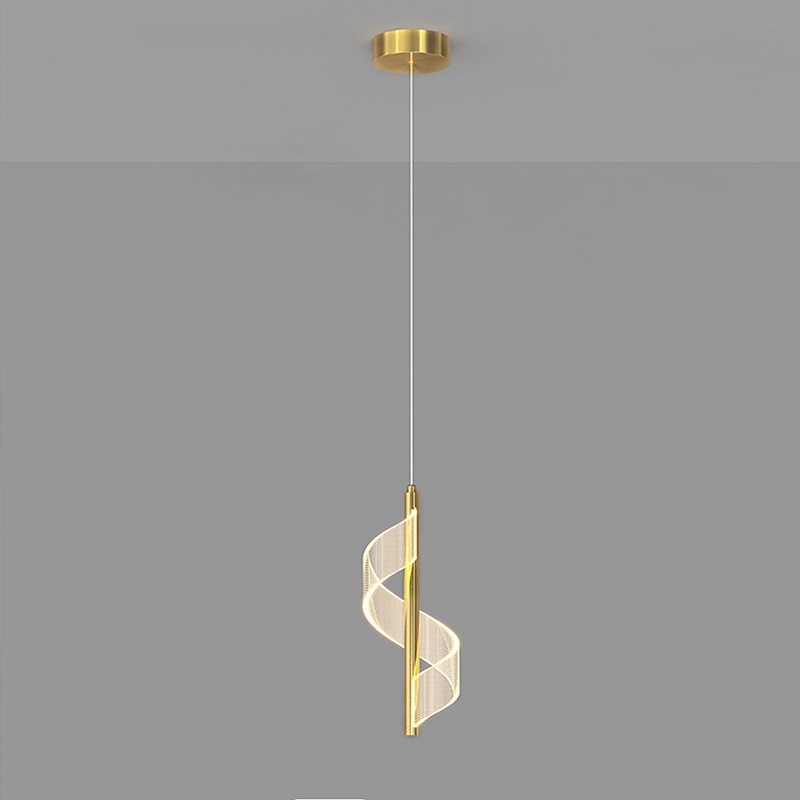 lampa wisząca led spiralna lampka nocna do sypialni 30 cm, nowoczesna minimalistyczna jadalnia bar regulowana długa linia sprzętowa lampa wisząca oprawa oświetleniowa sufitowa 2025 - $93.44 –P12