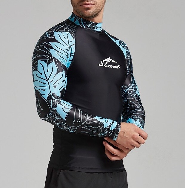 SBART Men's Rash Guard Waterproof UV Sun Protection UPF50+ Long Sleeve  Spandex Sun Shirt Swim Shirt Swimming Surfing Beach Water Sports Patchwork  Summer Spring Fall 2024 - $32.99