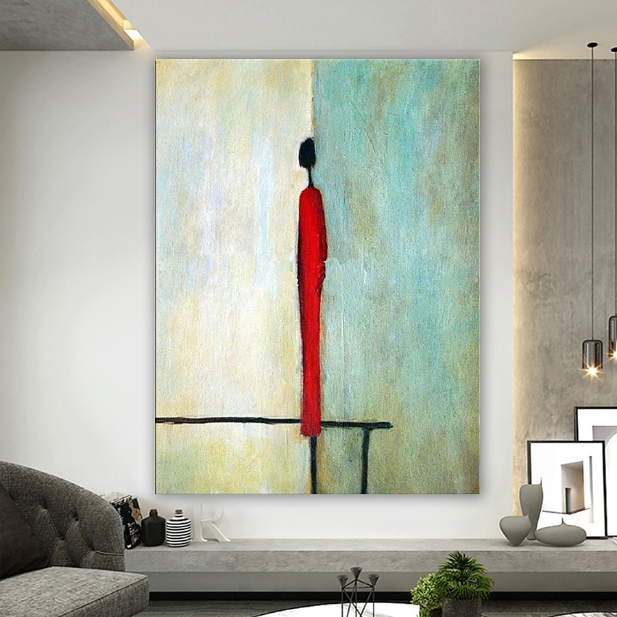 Ölgemälde handgemachte handgemalte Wandkunst abstrakte einzelne Mannfigur Heimtextilien Dekor gerollte Leinwand kein Rahmen ungedehnt 2025 - $97.99 –P2