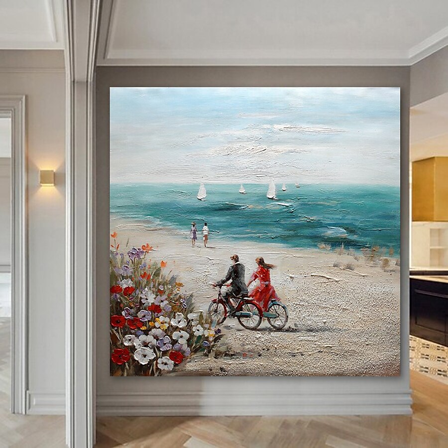 Peinture à l'huile Hang-peint Peint à la main Carré Paysage Moderne Toile étirée / Toile tendue de 2025 ? $122.99 –P2