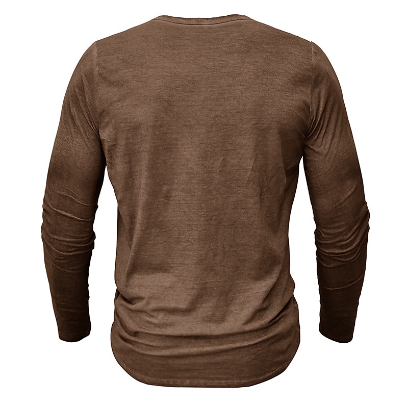 Men's Henley Shirt Tee Top Long Sleeve Shirt Plain Henley Street Vacation Long Sleeve Clothing Apparel 100% Cotton Vintage Fashion Basic 2025 - GBP £17 –P1