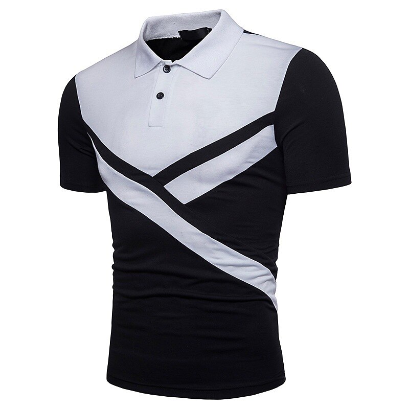 Herren Poloshirt Golfhemd Casual Festtage Kargen Klassisch Kurzarm Modisch Basic Farbblock Taste Sommer Regular Fit Schwarz Weiß Grau Poloshirt 2025 - $12.49 –P5