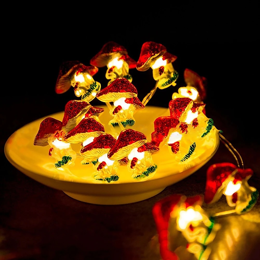 Mushroom Decor Cottagecore Room Decor Mushroom String Lights Battery Powered Mushroom Fairy Light for Bedroom Dorm Party Christmas Wedding Patio Decoration 2025 - $13.49 –P1