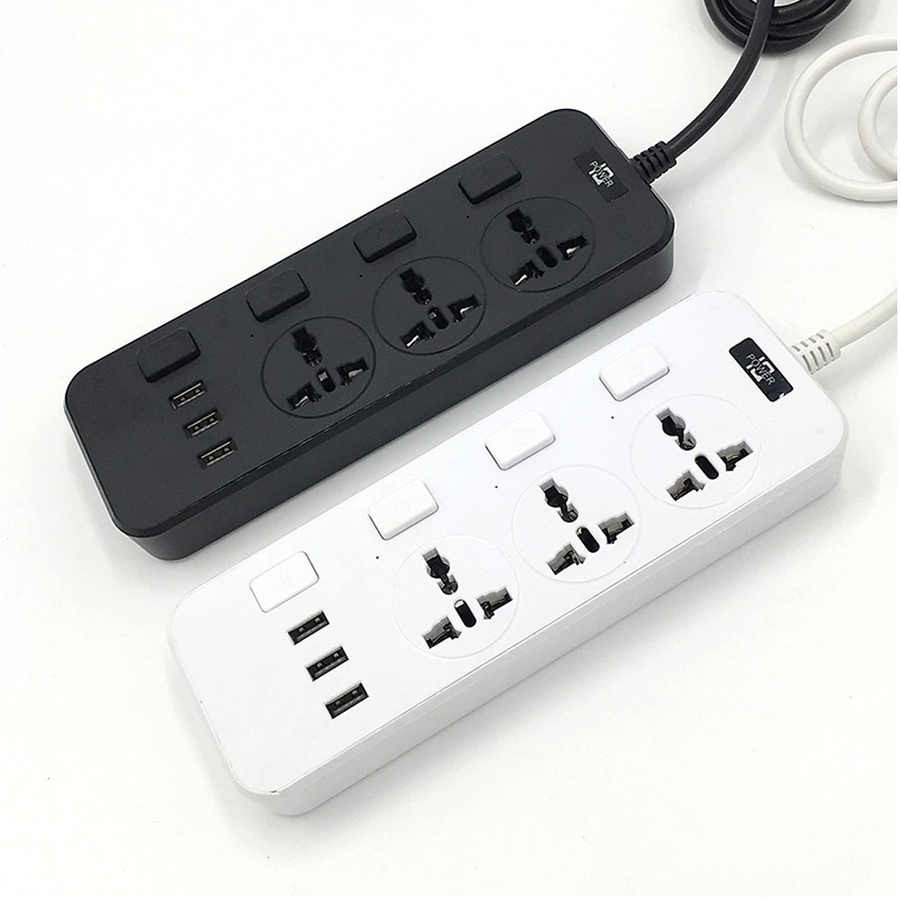 interruptor independiente protector contra sobretensiones regleta de enchufes 3ac y puertos de carga usb c cable de extensión de 6 pies de largo para el hogar & oficina 2025 - $30.99 –P2
