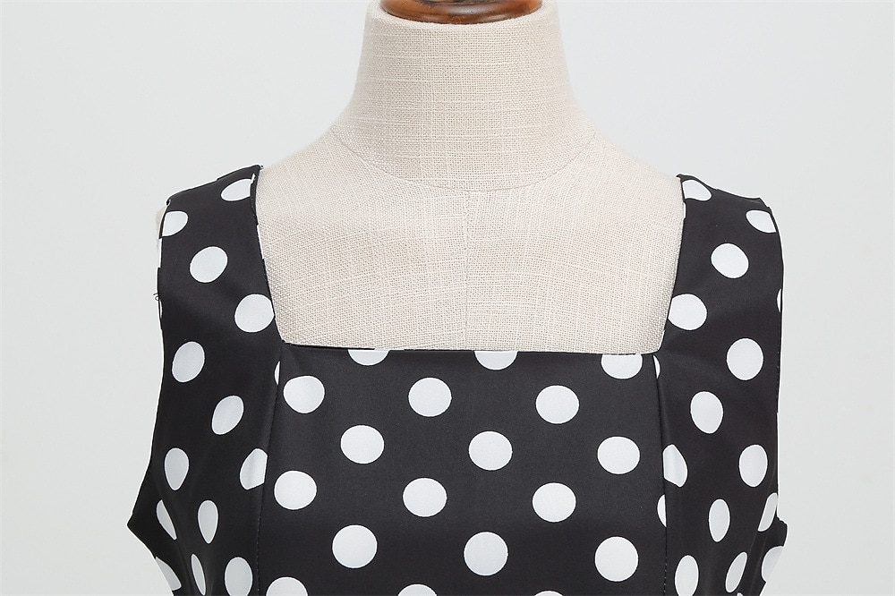 Retro Vintage 1950er Rockabilly Knielang Swing-Kleid Ausgestelltes Kleid Ärmellos Tupfen Kostüm Damen Karneval Maskerade Party / Abend Alltagskleidung Lässig Erwachsene Kleid Frühling & Sommer 2026 - $23.99 –P1