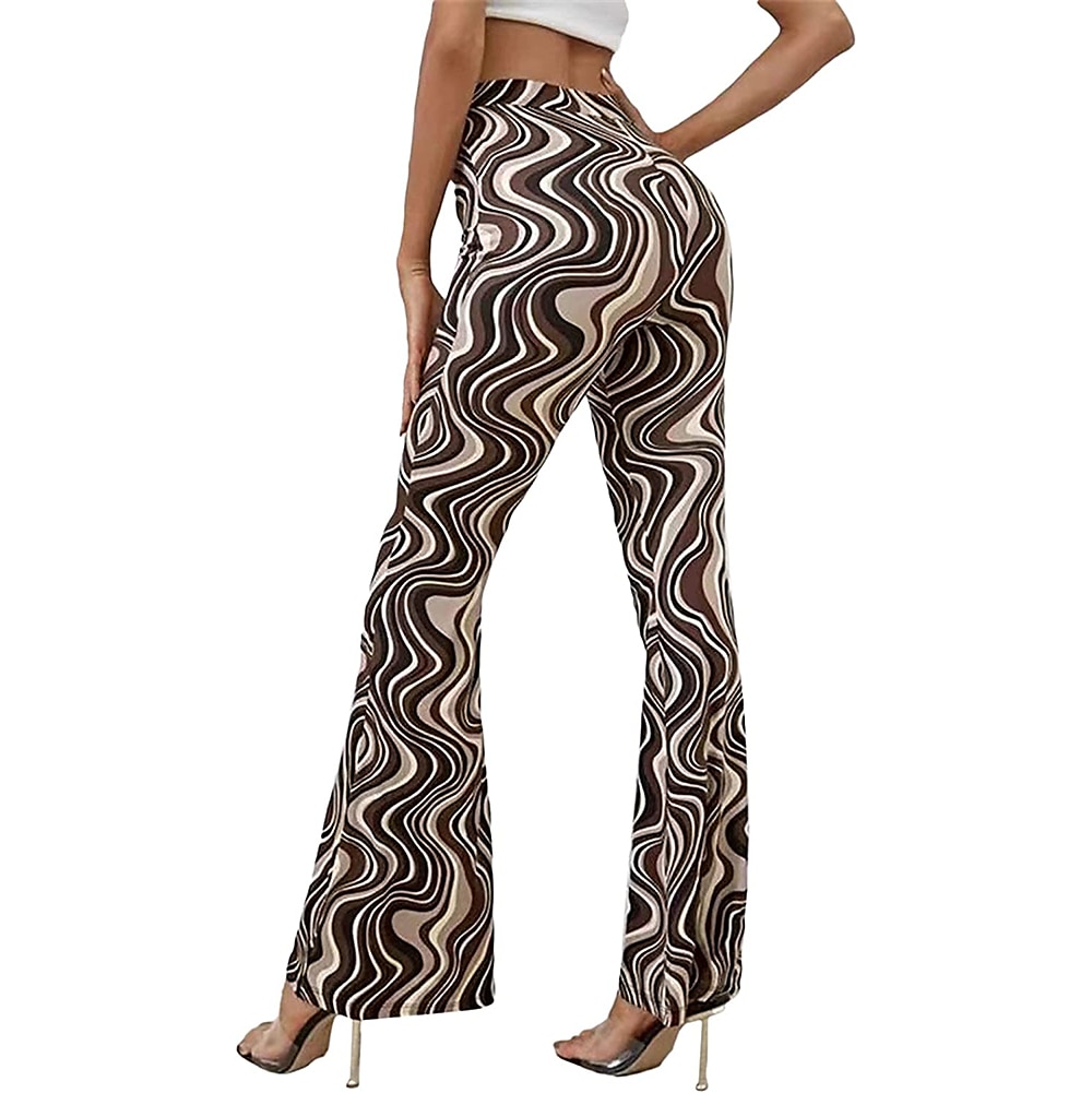 Hippie Retro Vintage Boho 1970er Disko Hose Glockenhose Hose mit weitem Bein Yoga-Hose Damen Kostüm Jahrgang Cosplay Hosen Schlager Outfit 2025 - $23.99 –P4