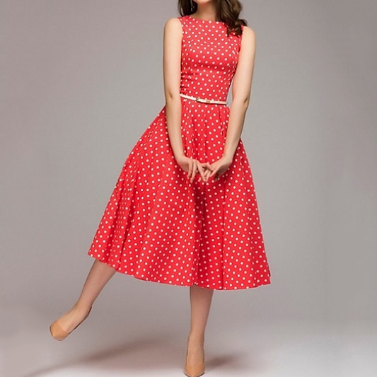 50-es évek egy vonalú ruha retro vintage 1950-es évek lengő ruha flare ruha női jelmez vintage cosplay alkalmi napi ruha 2025 - $20.99 –P4
