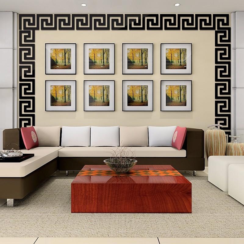 1 stk 10x10cm speilklistremerker, gjør-det-selv peeling &amp; stick 3d akryl labyrint mønster kant tak klistremerker vegg dekor hjem kunst veggmaleri bryllup rom hotell dekal 2025 - $3.49 –P2