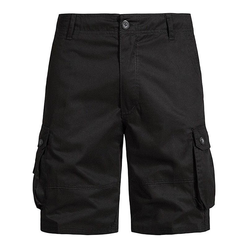 Men's Cargo Shorts Shorts Bermuda shorts Pocket Plain Comfort Breathable Outdoor Daily Going out Casual Big and Tall Dark Brown Black 2026 - $22.99 –P14