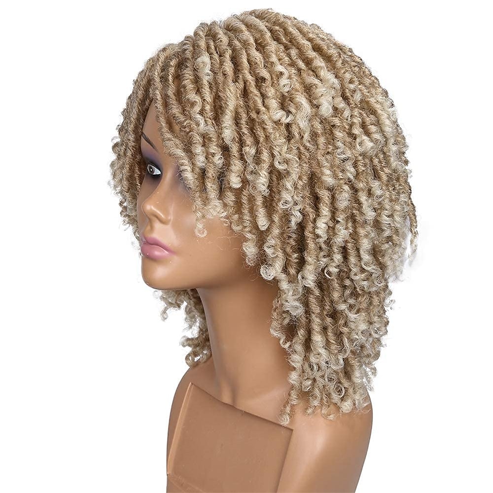 dreadlock pruik korte twist pruiken voor zwarte vrouwen en mannen afro krullend synthetische pruik 2025 - $47.99 –P16