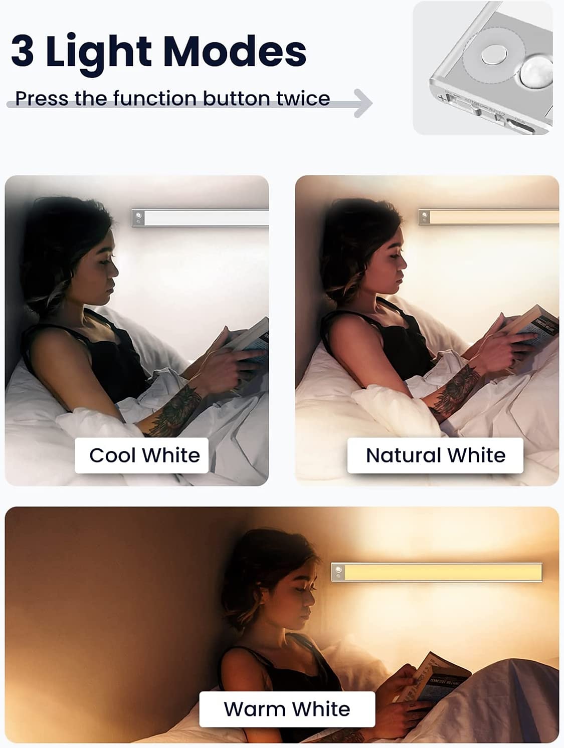 Under Cabinet Lighting, Motion Sensor Cabinet Light, Ultra Thin, USB Rechargeable Battery Operated, Tri-color Wireless Closet Lights Night Lights for Bedroom Wardrobe Stairs 2025 - $24.99 –P5