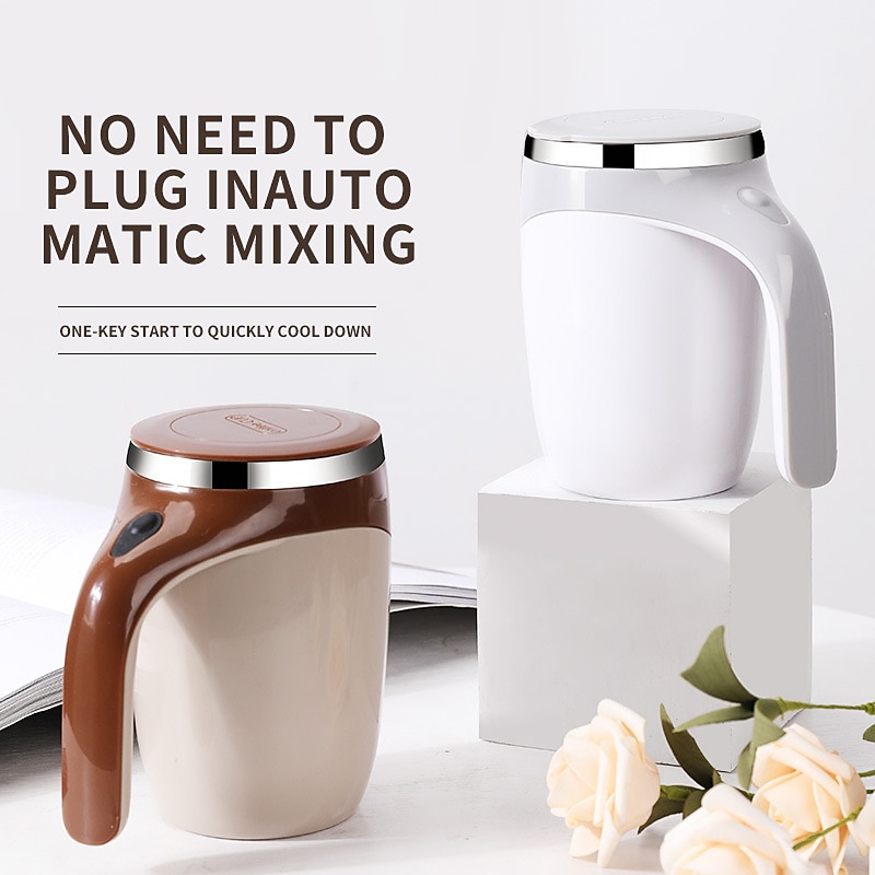 Electric Mixing Cup, Stainless Steel Self Stirring Coffee Mug Cup Automatic  Magnetic Stirring Coffee…See more Electric Mixing Cup, Stainless Steel