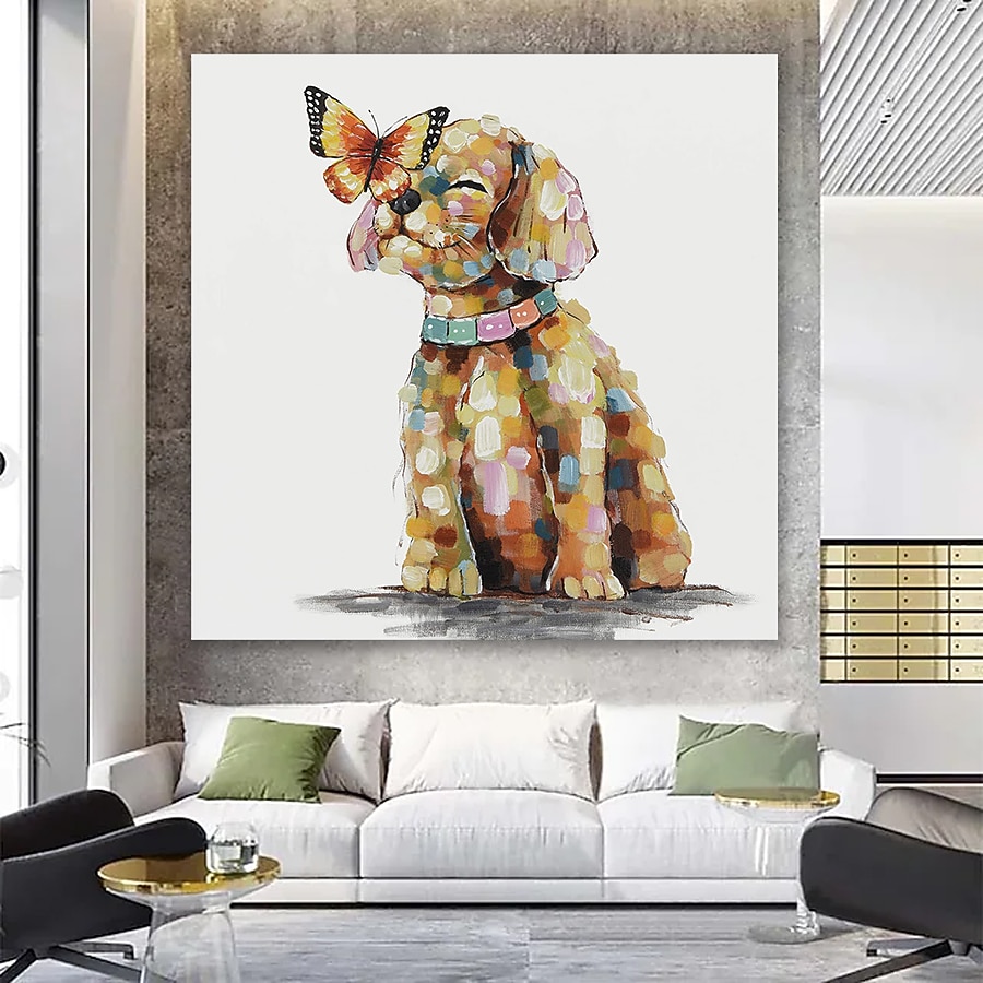 2026年 ハング塗装油絵 手描きの 方形 動物 近代の 内枠を含めます  コレクション – QAR 473.6 –P3