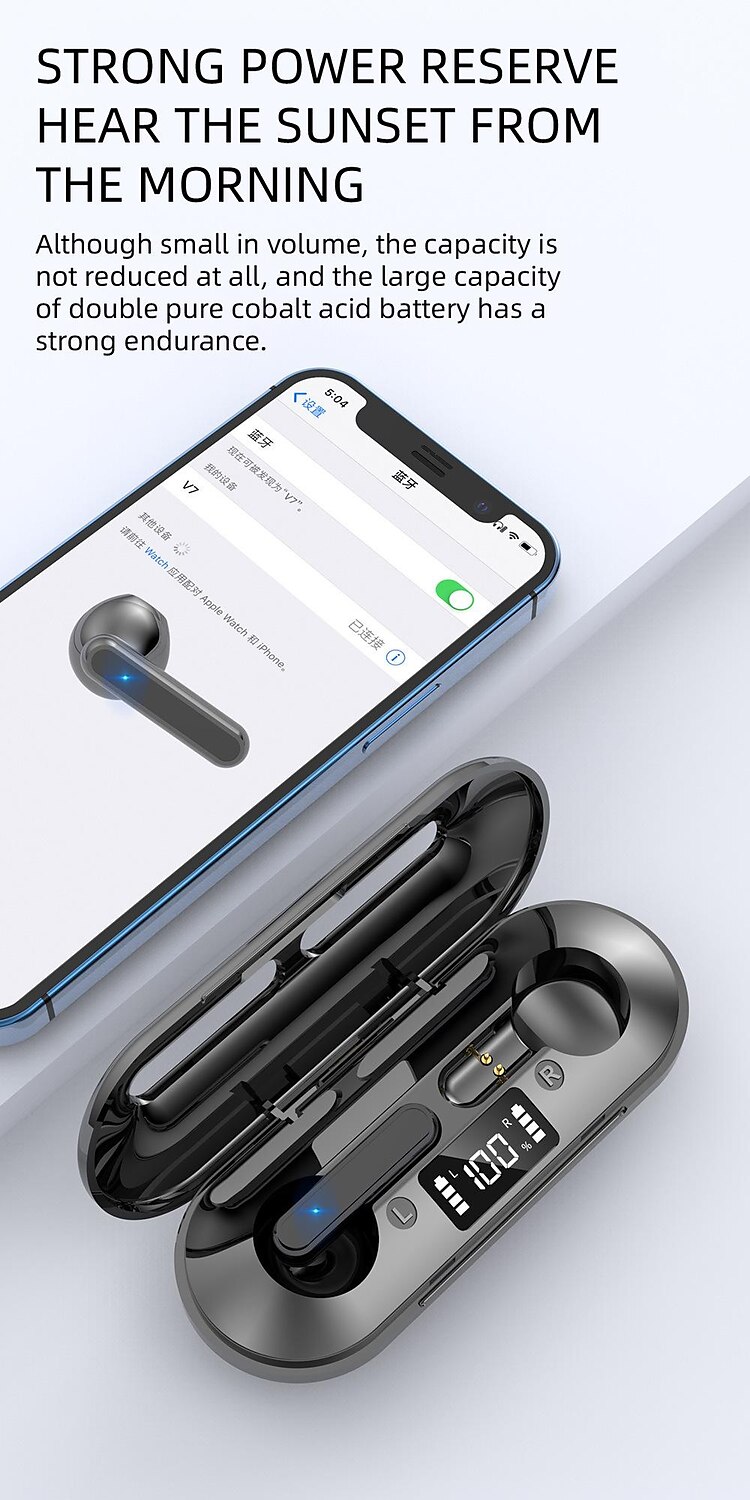 V60 TWS True draadloze hoofdtelefoon In het oor Bluetooth 5.2 Ergonomisch Ontwerp Surround geluid Snellader voor Apple Samsung Huawei Xiaomi MI Hardlopen Dagelijks gebruik Reizen Mobiele telefoon 2025 - $16.99 –P15