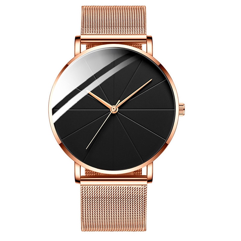 modne męskie zegarki kwarcowe ultra cienki casualowy minimalistyczny męski zegarek biznesowy z siatkowym paskiem 2025 - $21.99 –P8