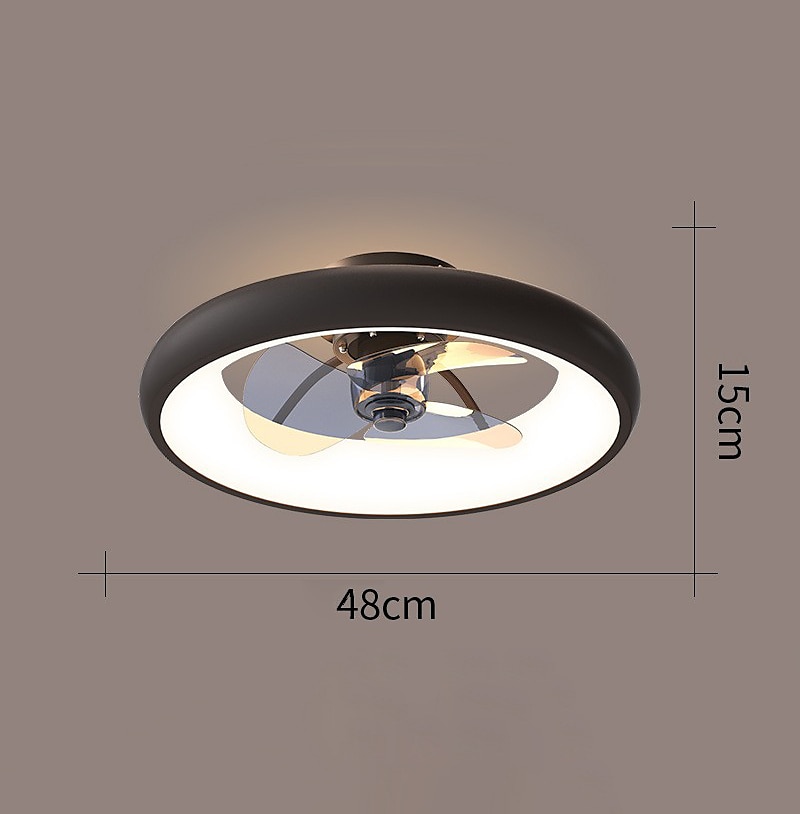 Ceiling Fans with Lights Flush Mount Low Profile Indoor Ceiling Fan,21" Dimmable Bladeless Ceiling Fans with Remote Control,Smart 3 Colors 6 Speeds Reversible 2025 - $230.29 –P6