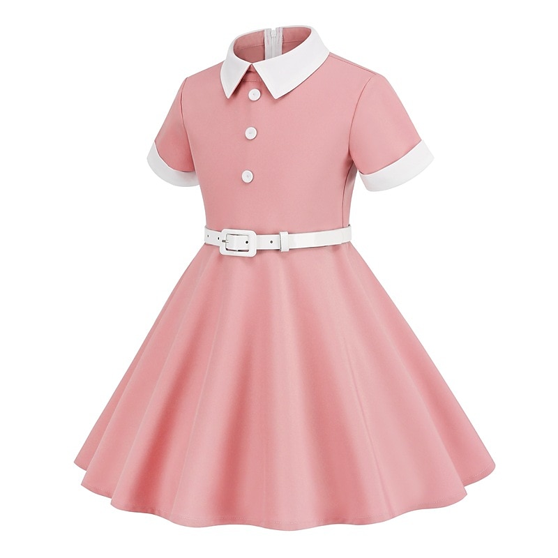 Retró 1950-es Swing ruha Flare ruha Lány Alkalmi / Napi Lánybúcsú Gyermek Ruha Hazatérő ruhák 2025 - $28.99 –P2