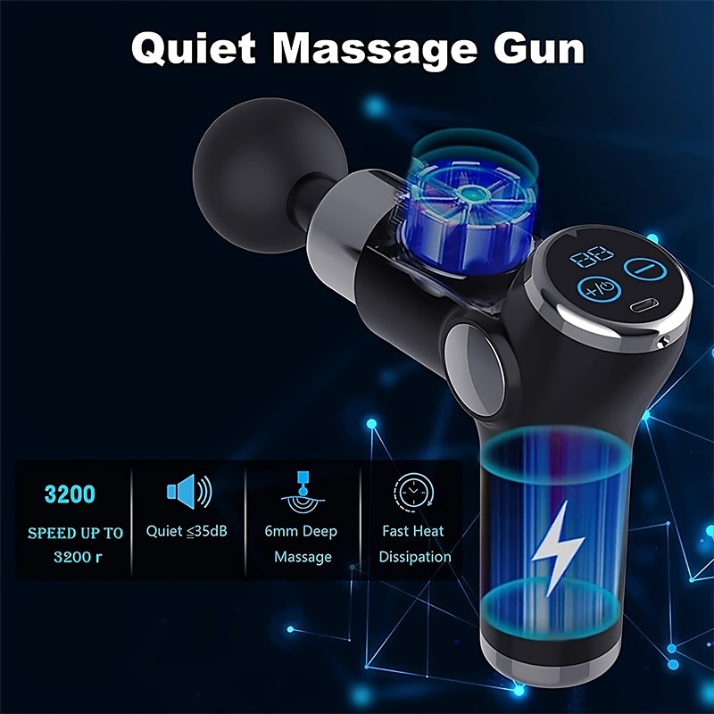 High Frequency Massage Gun Mini LCD 32 Speeds Fascia Gun Muscle Massager Relaxation Body Relax Fitness 2025 - $46.99 –P2