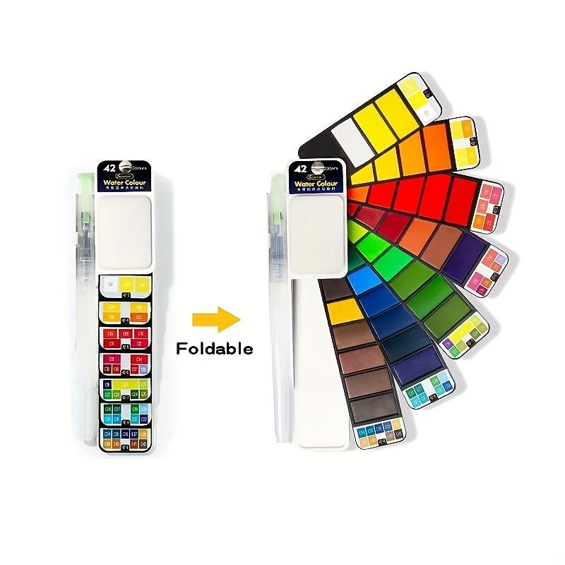 peinture aquarelle solide en forme d'éventail de couleur supérieure 18/25/33/42 ensemble d'outils de peinture aquarelle sécurité des enfants peinture aquarelle lavable non toxique mini fournitures de peinture de voyage portables de 2026 ? $18.49 –P8