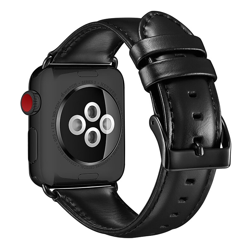 Skinnbånd Kompatibel med Apple Watch-klokkereim 38mm 40mm 41mm 42mm 44mm 45mm 49mm Justerbar Kvinner menn Ekte lær Erstatningsklokkerem til iwatch Ultra 2 Series 9 8 7 SE 6 5 4 3 2 1 2025 - $16.99 –P8