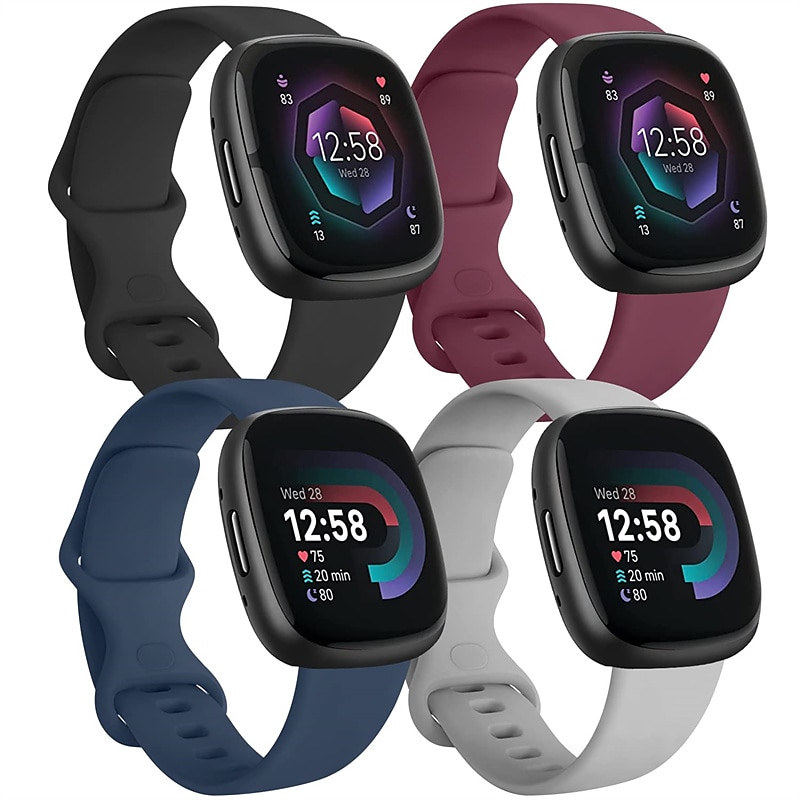 4 pachet 3 pachet Bandă de ceas inteligent Compatibil cu Fitbit Versa 4 Sense 2 Versa 3 Sense Silicon moale Ceas inteligent Curea Ajustabil Femei barbati Banderolă Sport Înlocuire Brăţară 2025 - $12.99 –P5
