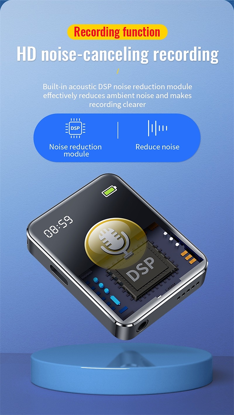 Digital Voice Recorder M28 English 128GB Portable Digital Voice Recorder 43.18 mm Android System E-Book Portable MP3 Player Audio Recorder with Playback with Noise Reduction for Business Speech 2025 - $35.99 –P9