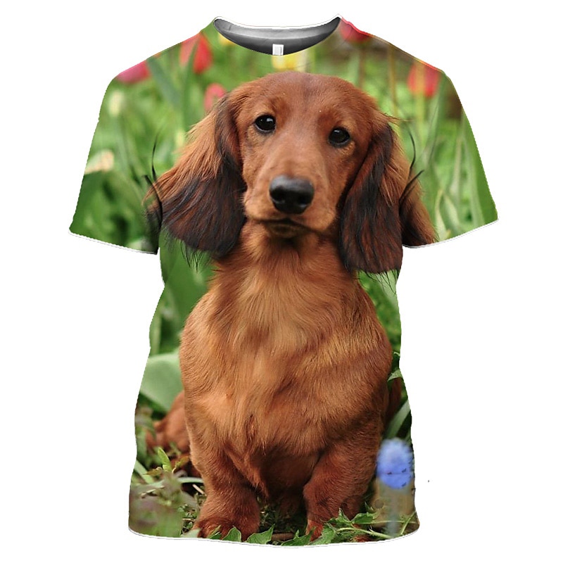 t-shirt grafica per cane bassotto animale per uomo donna unisex adulto stampa 3d casual quotidiano simpatico regalo divertente del 2026 a $24.99 –P6