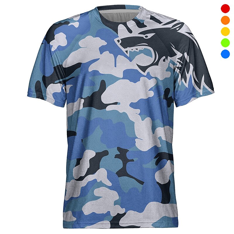 Homme Maillot de descente Manche Courte Noir Vert Véronèse Rouge Graphic camouflage Vélo Maillot Respirable Séchage rapide Polyester Des sports Graphic camouflage Vêtement Tenue de 2025 ? $15.99 –P2