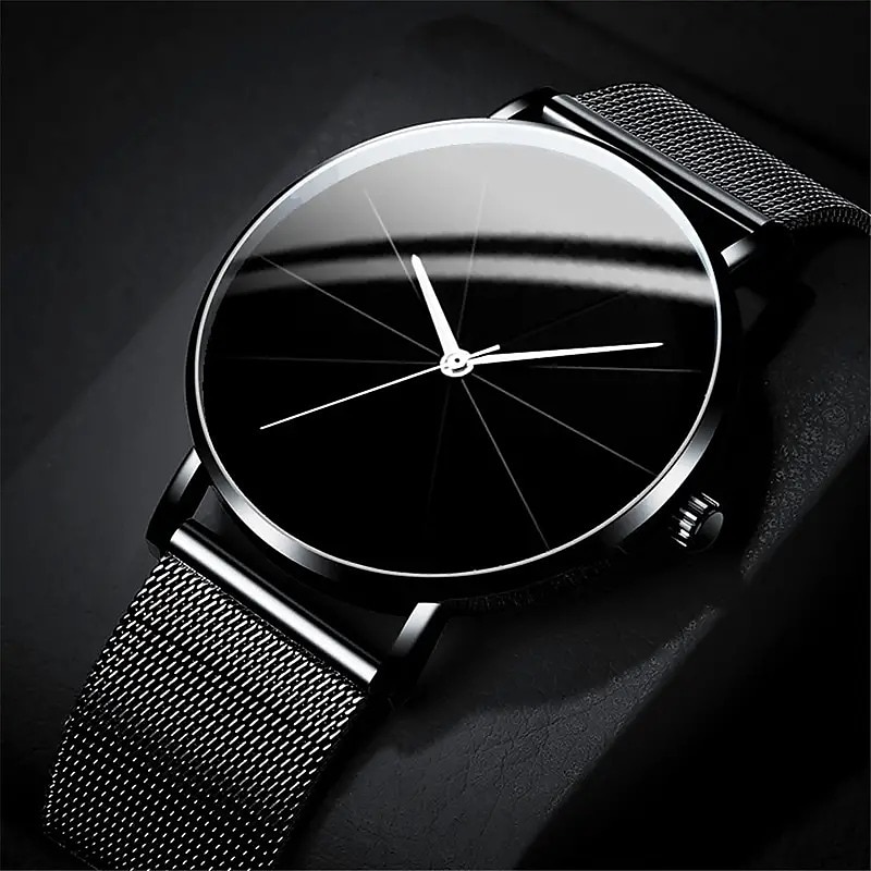 modne męskie zegarki kwarcowe ultra cienki casualowy minimalistyczny męski zegarek biznesowy z siatkowym paskiem 2025 - $21.99 –P4