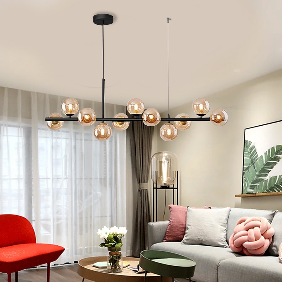 lampada a sospensione a led 43,5" globo a 11 luci design forme geometriche luci da incasso metallo sputnik lineare geometrico finiture verniciate lampadari contemporanei 110-240v del 2025 a $412.69 –P13