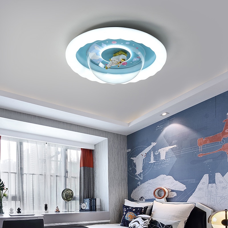 Lanekd LED Pianeti Lampadario Camera dei bambini Lampada Sospensione Dimmerabile Plafoniera per Camera da Letto Soggiorno Sala da pranzo Lampada (Blu