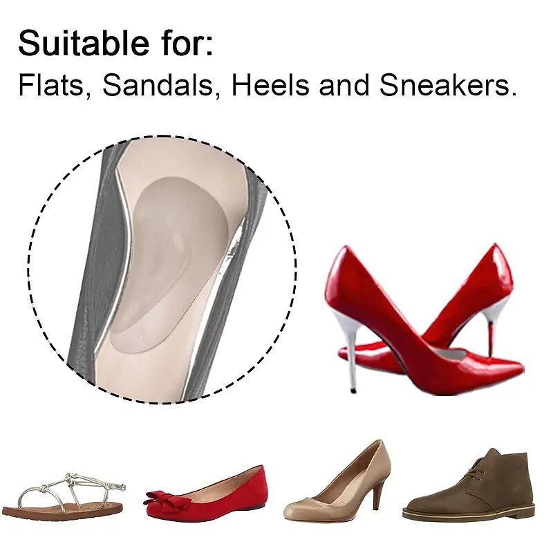 Arch Support Insoles For Flat Feet (Suitable Night And Home Use And Replace Them Regularly) Gel Arch Inserts For Plantar Fasciitis Adhesive Arch Pads For Pressure And Foot Pain Relief 2025 - $13.99 –P6
