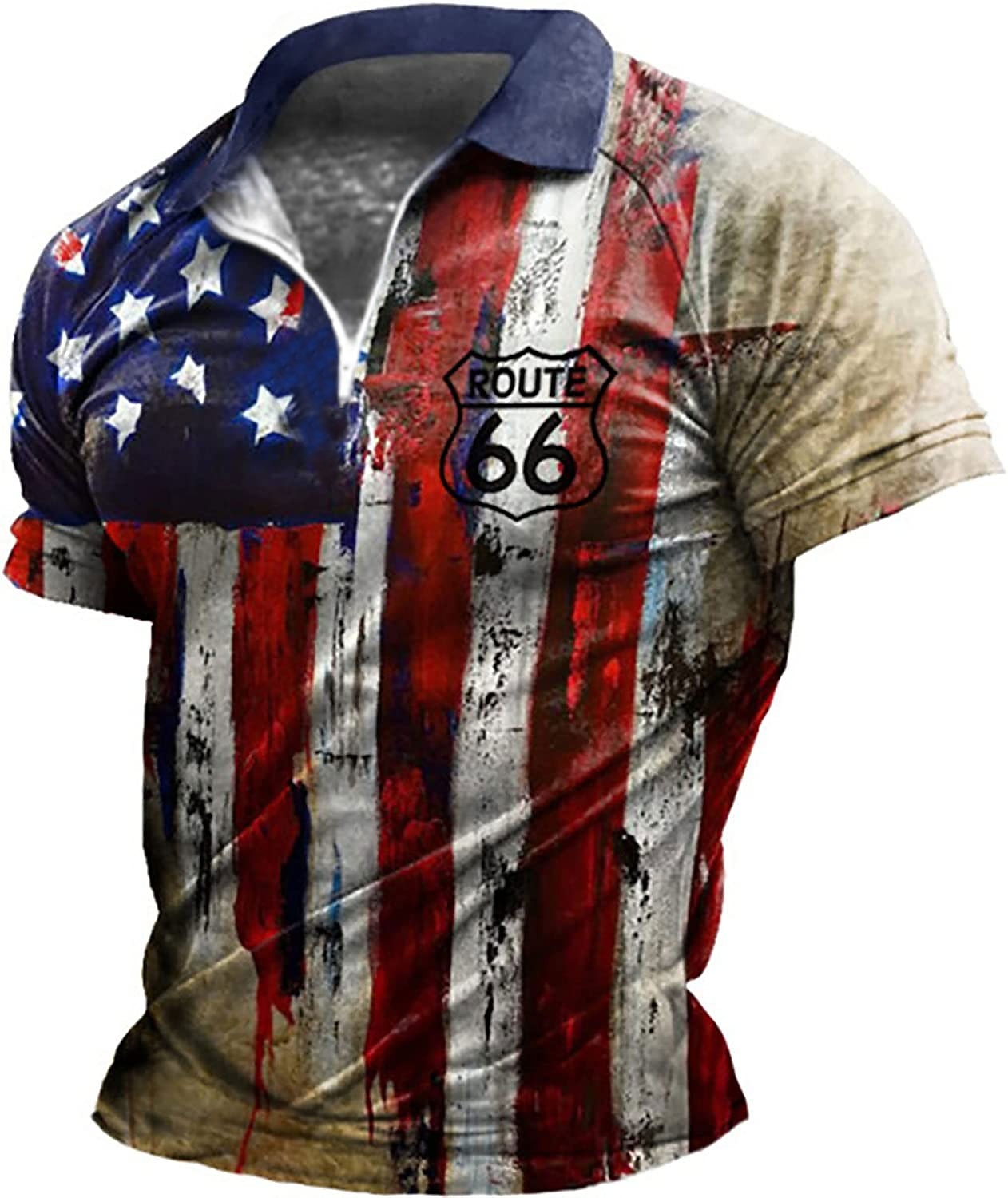 Per uomo Bandiera Americana Veterani Polo con zip Maglia da golf Manica Corta Magliette polo Camicie con Colletto Casual Abbigliamento casual alla moda Abbigliamento da vacanza Abiti da festa Stampa del 2025 a $22.99 –P3