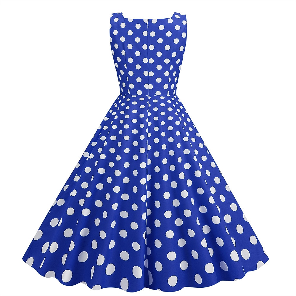 Retro Vintage 1950er Rockabilly Knielang Swing-Kleid Ausgestelltes Kleid Ärmellos Tupfen Kostüm Damen Karneval Maskerade Party / Abend Alltagskleidung Lässig Erwachsene Kleid Frühling & Sommer 2026 - $23.99 –P11