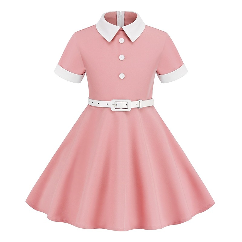 Retró 1950-es Swing ruha Flare ruha Lány Alkalmi / Napi Lánybúcsú Gyermek Ruha Hazatérő ruhák 2025 - $28.99 –P1