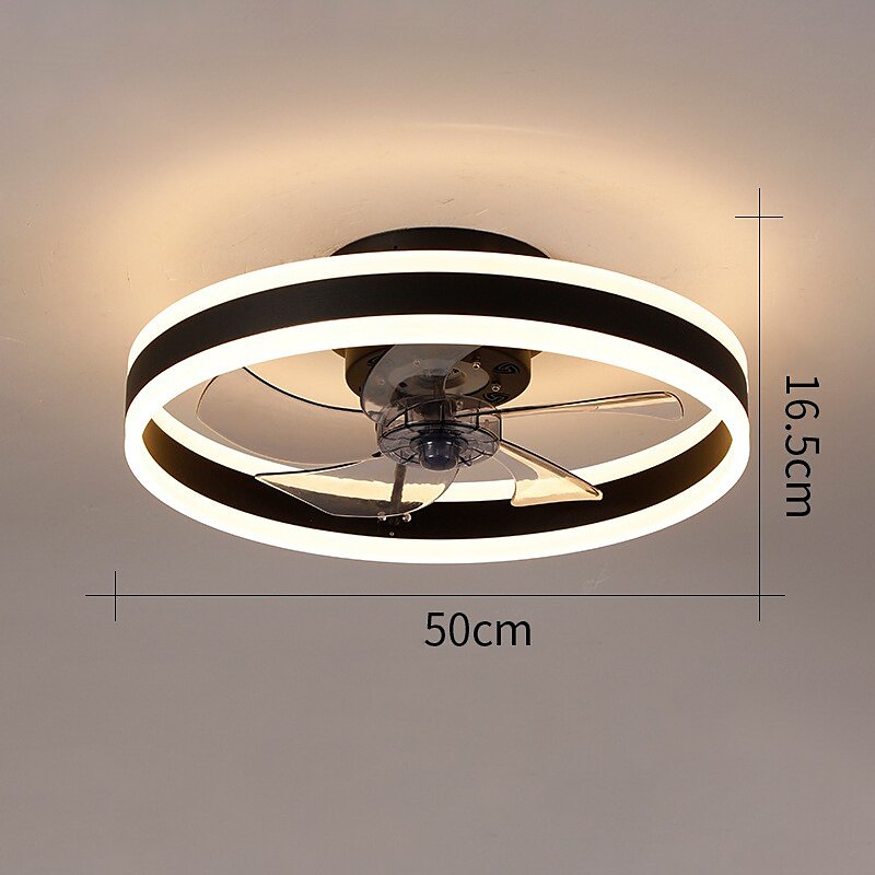 Ceiling Fans with Lights Flush Mount Low Profile Indoor Ceiling Fan,18.7" Dimmable Bladeless Ceiling Fans with Remote Control,Smart 3 Colors 6 Speeds Reversible 2025 - $215.89 –P8