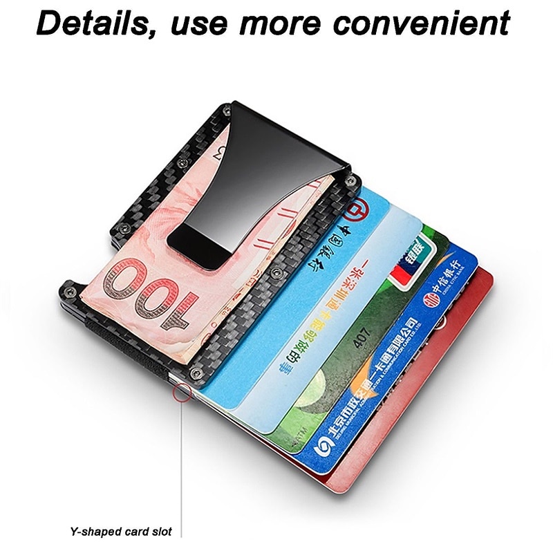 Кошелек с зажимом для денег из углеродного волокна и алюминия тонкий металлический держатель карт держатель кредитных карт для мужчин 2026 - $17.99 –P13