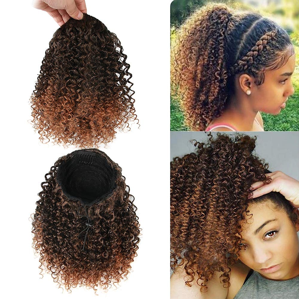 Krótki afro perwersyjne kręcone kucyk treska dla afroamerykanów przedłużanie kucyka syntetyczne afro perwersyjne kręcone kucyk dla kobiet 2025 - $21.99 -P12