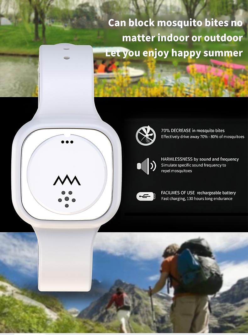 Ultrasonic Anti-Mosquito Bracelet – Wearable Slim Bracelet for Children, Adults, Pregnant Women, Outdoor Use 2025 - $14.99 –P6