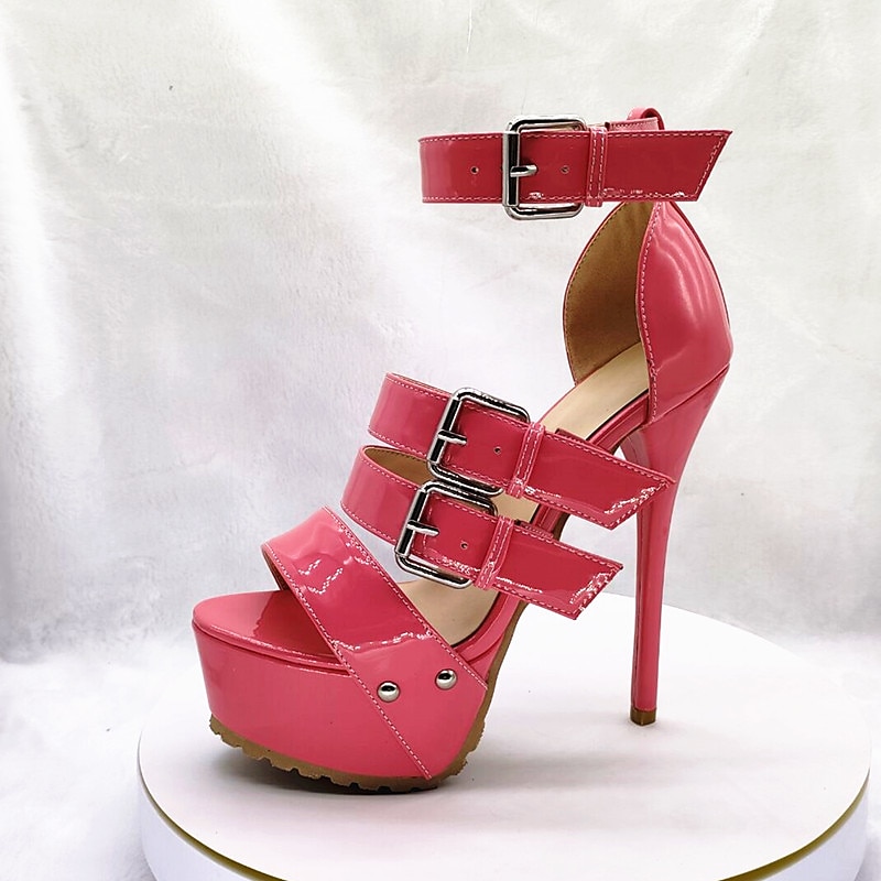 sandali con tacco a spillo in vernice nera da donna – sandali sexy con tacco alto e cinturini regolabili con fibbia per feste e occasioni speciali del 2026 a $84.99 –P1