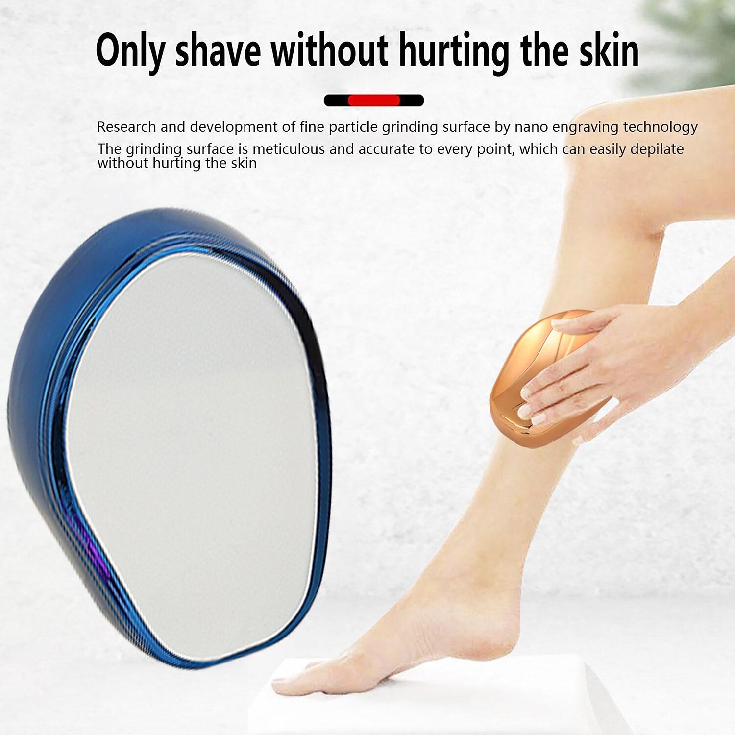 Стеклянный нанокристаллический удалитель волос. Безопасный безболезненный физический эпилятор для мужчин и женщин. Легкая очистка. Многоразовый инструмент для депиляции и ухода за телом. Подарок на 2026 - $9.99 –P6