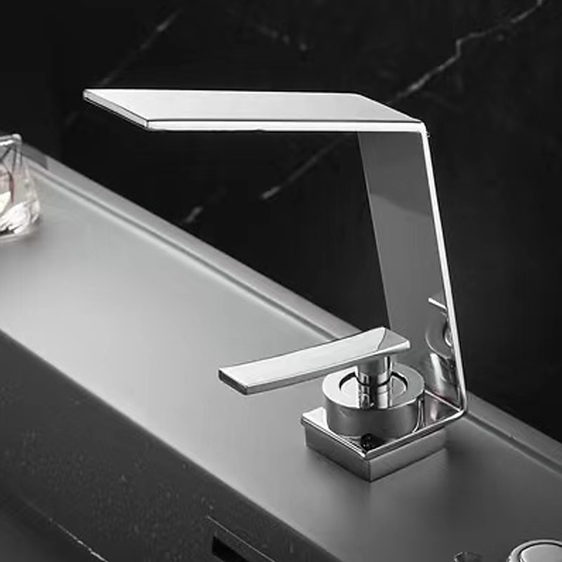 Rubinetto miscelatore lavabo a cascata, rubinetti lavabo lavabo monocomando lavabo monocomando con tubo caldo e freddo, monoblocco vaso acqua rubinetto in ottone montato a ponte del 2025 a $89.99 –P1