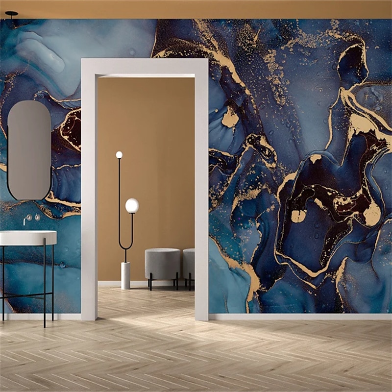δροσερές ταπετσαρίες μπλε ταπετσαρία τοίχου τοιχογραφία αφηρημένη μαρμάρινη επένδυση τοίχου αυτοκόλλητο ξεφλούδισμα και ραβδί αφαιρούμενο pvc/υλικό βινυλίου αυτοκόλλητο/συγκολλητικό απαιτείται 2025 - $19.49 –P6
