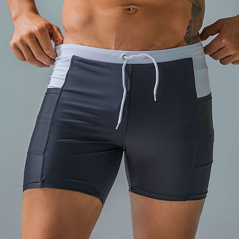Men's Swimwear Swim Shorts Swim Trunks Boxer Swim Shorts Shorts Plain Comfort Breathable Outdoor Daily Going out Sports Hawaiian Black Blue 2025 - $24.99 –P8
