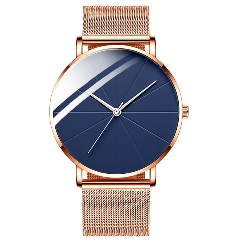 modne męskie zegarki kwarcowe ultra cienki casualowy minimalistyczny męski zegarek biznesowy z siatkowym paskiem 2025 - $21.99 –P9