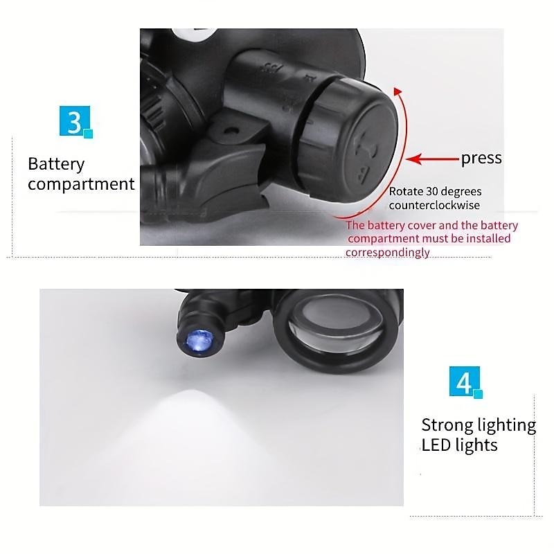 1ks 8x 15x 23x dvojitá led lupa, lupa na opravu hodinek, miniaturní lupa, nástroj na opravu očí pro hodinářství razítko na mince měna chyby v knize šperky náhrdelník lupa korálkování biologie lupa 2025 - $16.99 –P13
