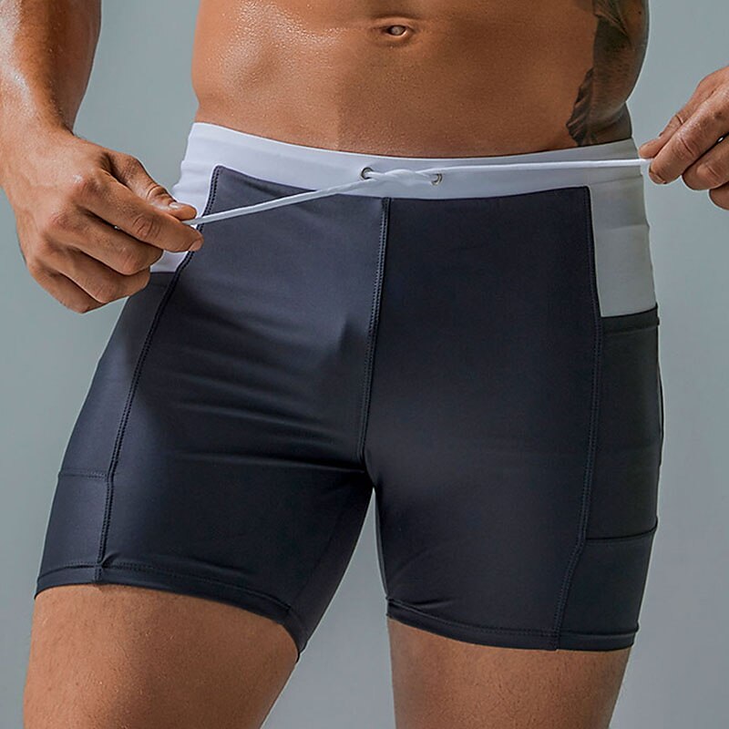 Men's Swimwear Swim Shorts Swim Trunks Boxer Swim Shorts Shorts Plain Comfort Breathable Outdoor Daily Going out Sports Hawaiian Black Blue 2025 - $24.99 –P11