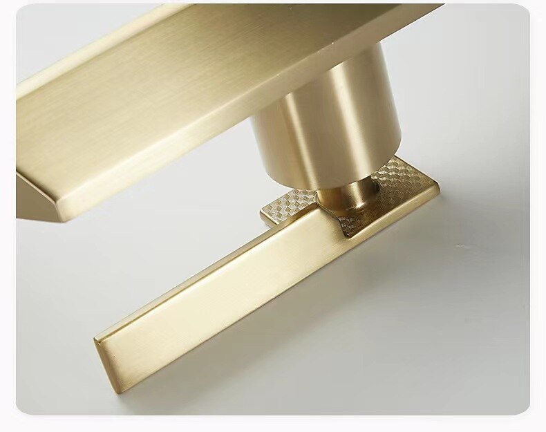 Waterfall Bathroom Sink Mixer Faucet Brass, Single Handle Washroom Basin Taps One Hole Faucets with Hot and Cold Hose, Waterfall Spout Brass Bathroom Tap Chrome Black Gold Grey 2025 - $113.99 –P20