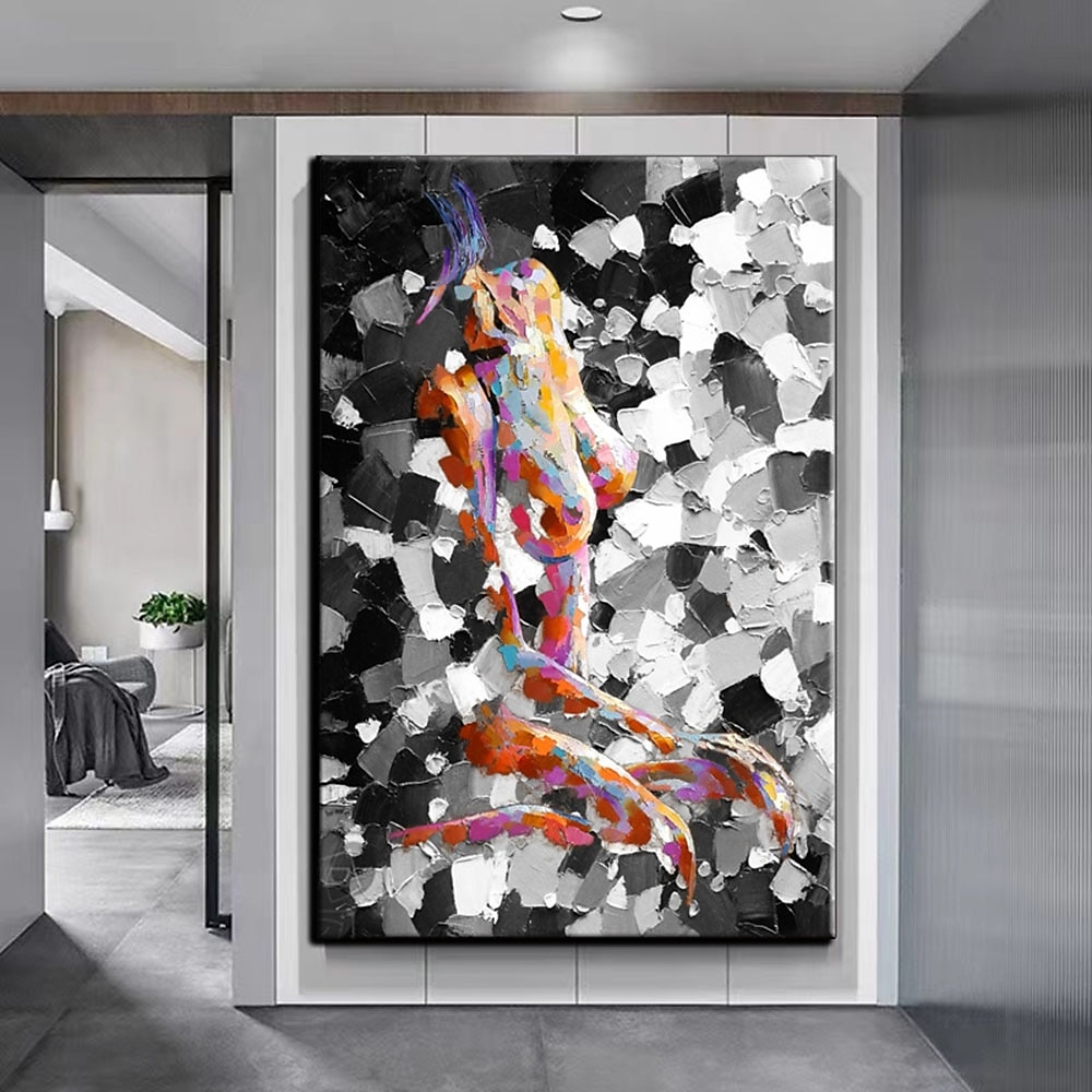 2025年 手作り 手描き 油絵 壁 モダン 抽象画 キャンバス ヌード レディ ペインティング ホームデコレーション 装飾 ロールキャンバス フレームなし 未延伸  コレクション – $61.99 –P17
