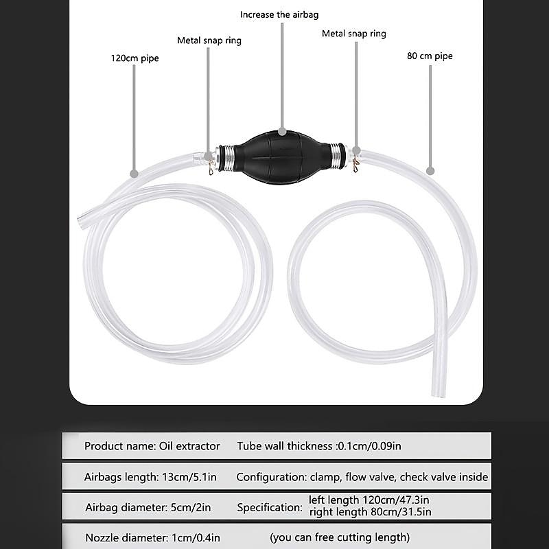 Siphon Pump, Portable High Flow Siphon Hand Pump For Gas Gasoline Petrol Diesel Oil Liquid Water Fish Tank With 2 Durable PVC Hoses 2025 - $12.99 –P6